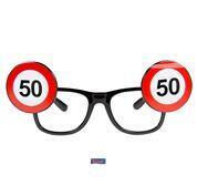 Panneau de signalisation pour lunettes d&#39;anniversaire 50 ans