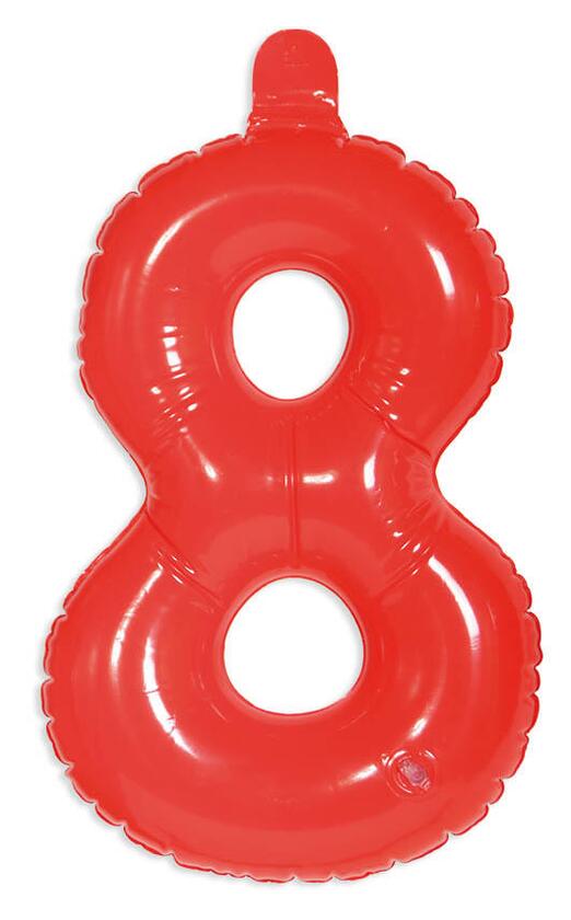 Ballon numéro 8 en latex rouge