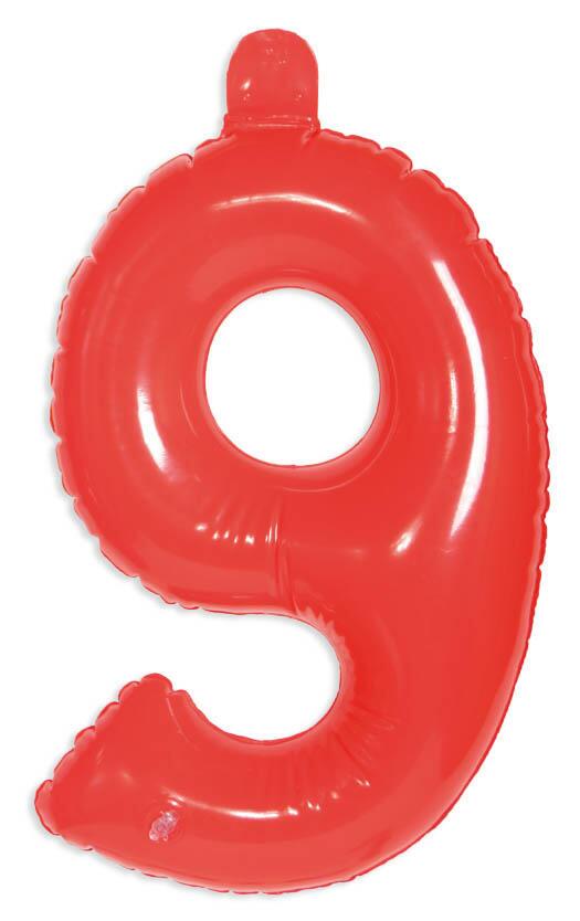 Ballon numéro 9 en latex rouge