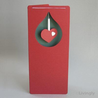 Carte de Noël coeur rouge