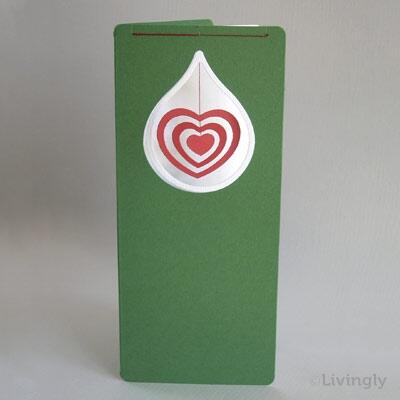 Carte de Noël coeur en coeur vert