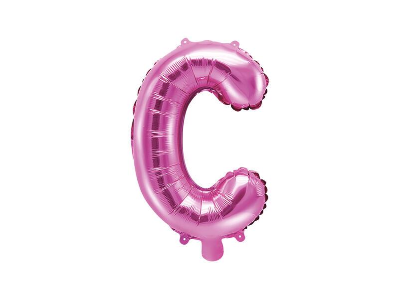 Ballon aluminium lettre C rose 35 cm