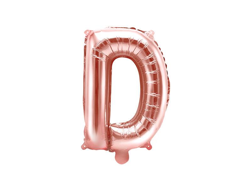 Ballon lettre D or rose