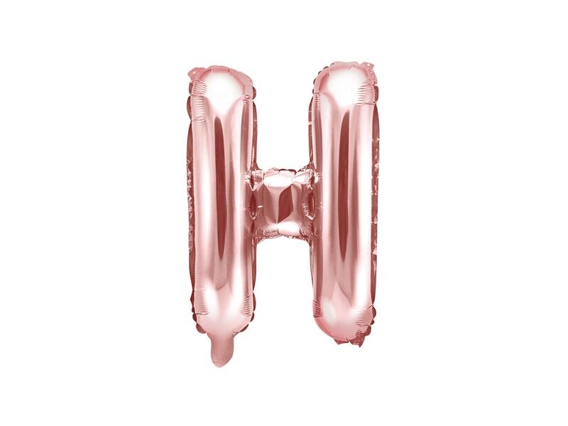 Ballon lettre H or rose