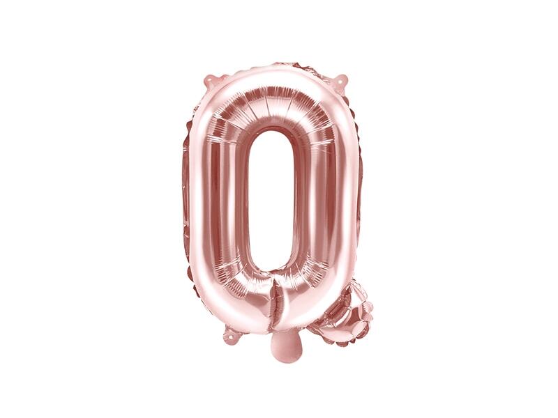 Ballon lettre Q or rose