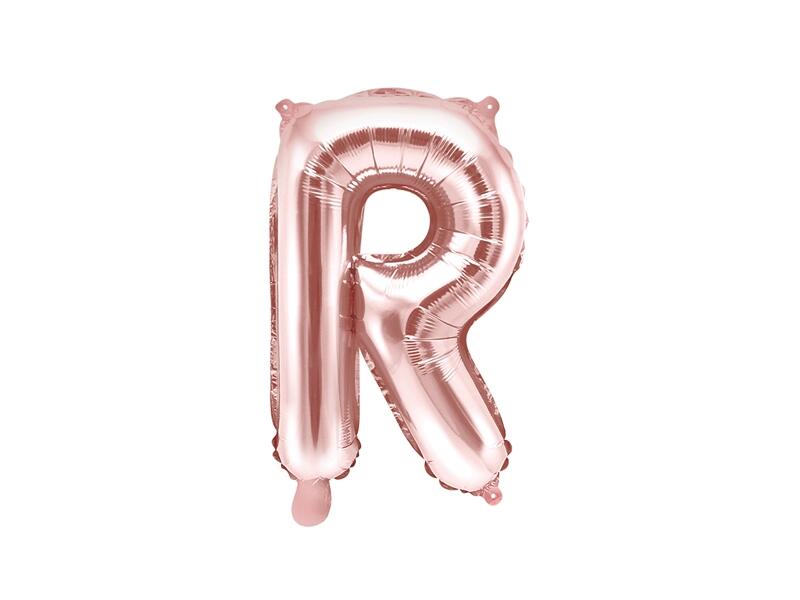 Ballon lettre R or rose