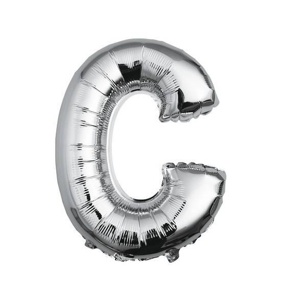 Buchstaben C Folienballon Silber