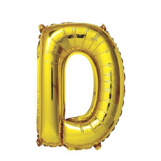 Ballon aluminium lettre D doré 1 mètre