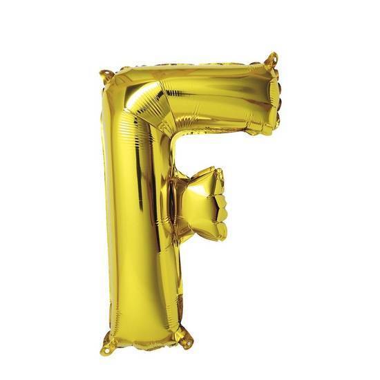 Ballon aluminium lettre F doré 1 mètre