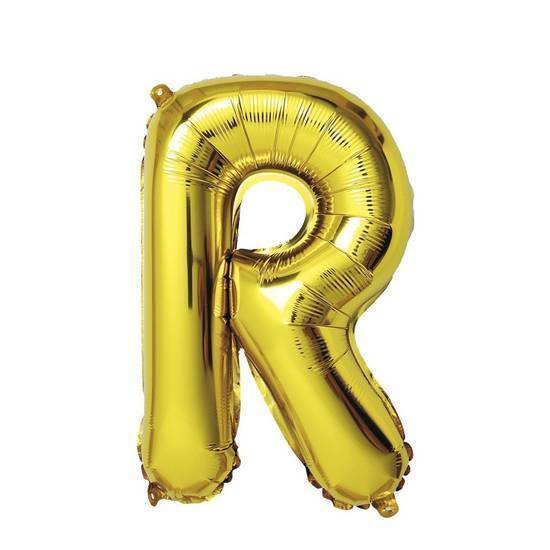 Ballon aluminium lettre R doré 1 mètre