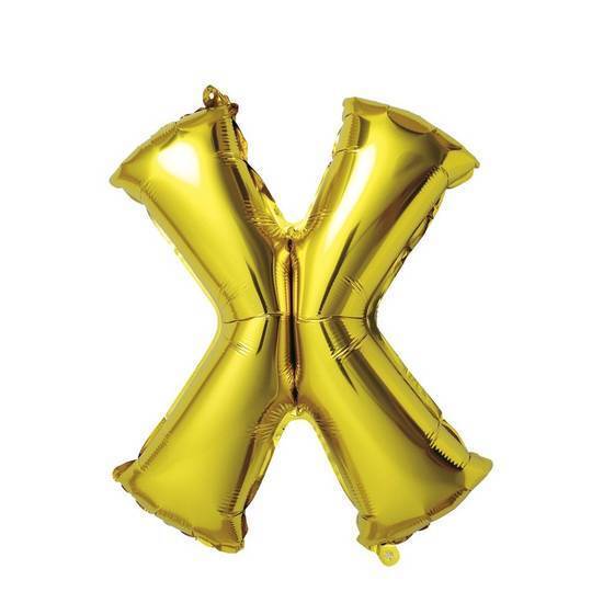 Ballon aluminium lettre X doré 1 mètre