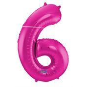 Zahlenballon Pink 6