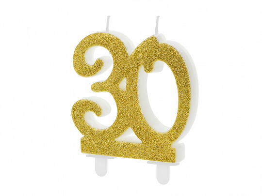 Bougie anniversaire 30 ans or