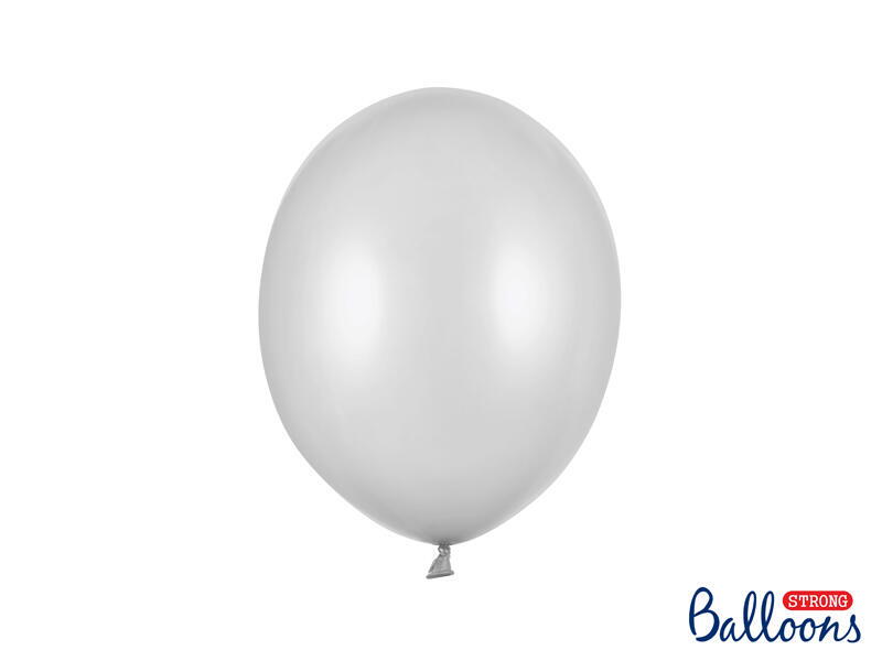 10 Silber Metallic Ballons 27cm