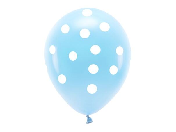 Ballons ECO à pois bleu clair