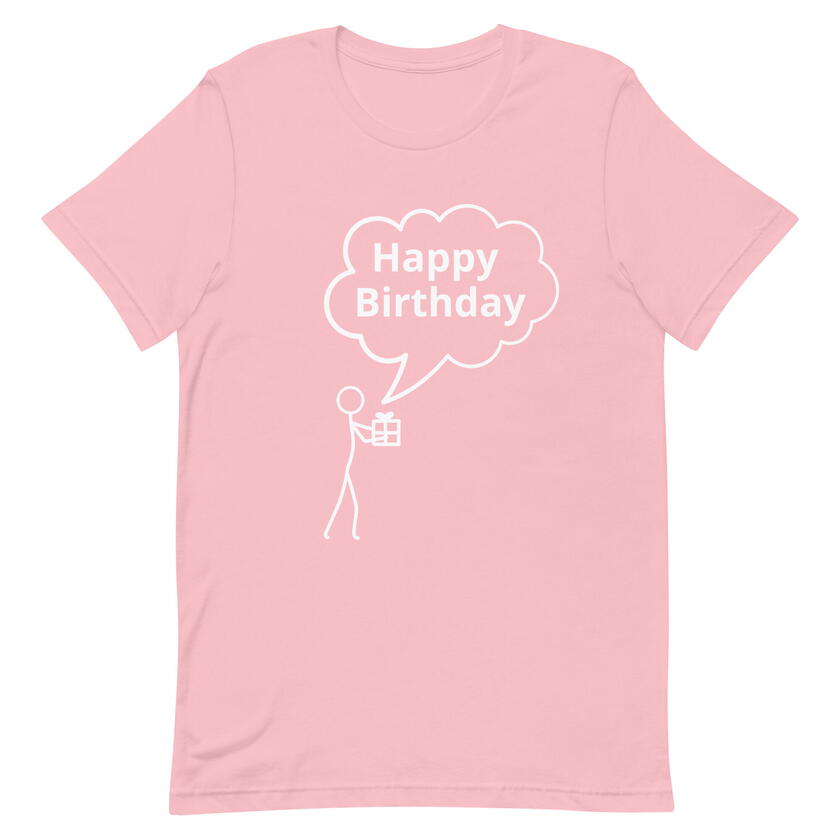 T-Shirt Happy Birthday 4 Farben Gr S bis 3XL