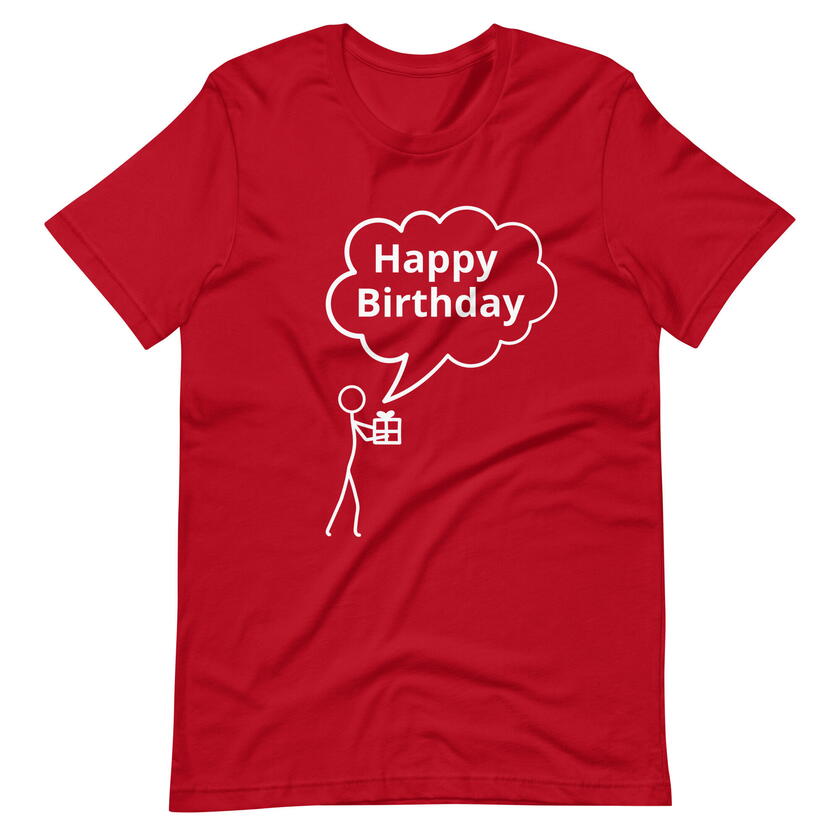 T-Shirt Happy Birthday 4 Farben Gr S bis 3XL