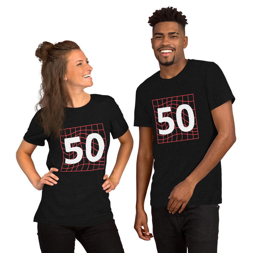 T-Shirt Schwarz Gitter 50