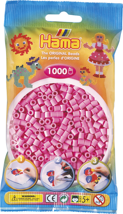 HAMA Midi Perlen 1000 Stück Pastell Pink