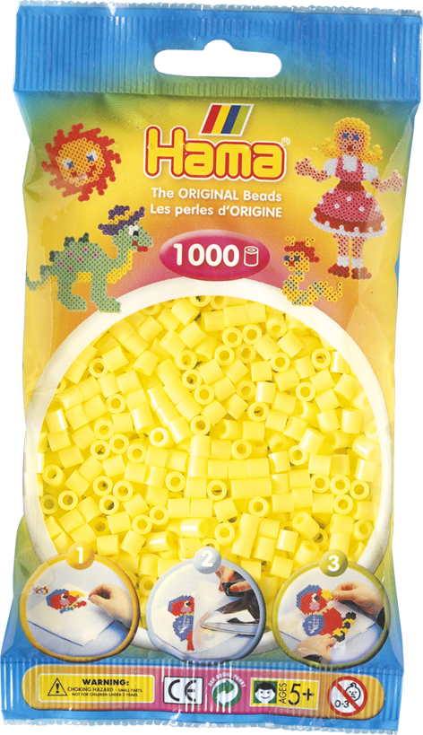 HAMA Midi Perlen 1000 Stück Pastell Gelb