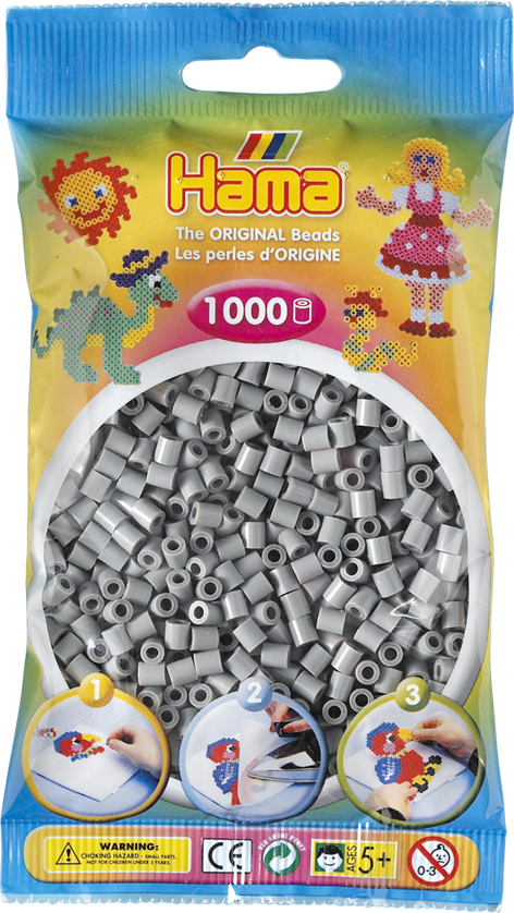 HAMA Midi Perlen 1000 Stück Grau