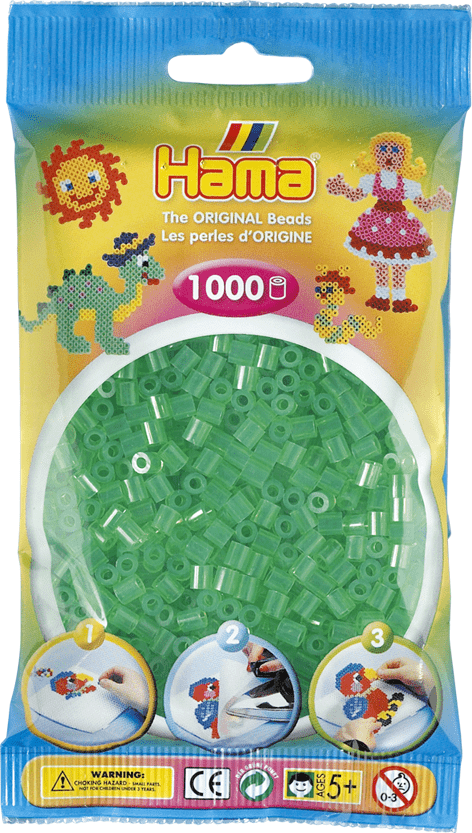 HAMA Perles Midi 1000 pièces Vert Transparent