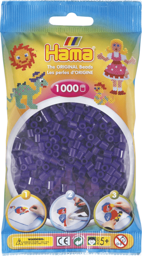 HAMA Perles Midi 1000 pièces Violet Transparent