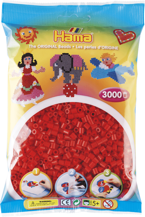 HAMA Perles Midi 3000 pièces Rouge