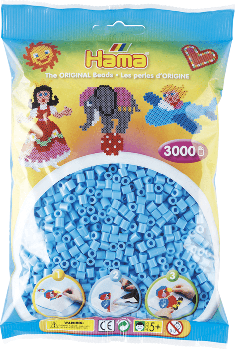 HAMA Perles Midi 3000 pièces Bleu Pastel