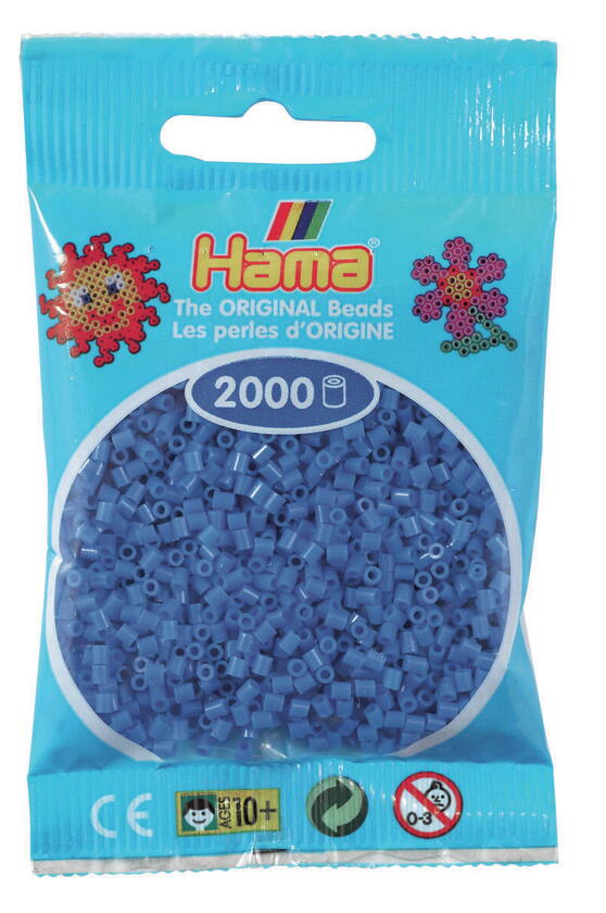 Perles HAMA MINI 2000 pièces bleu clair