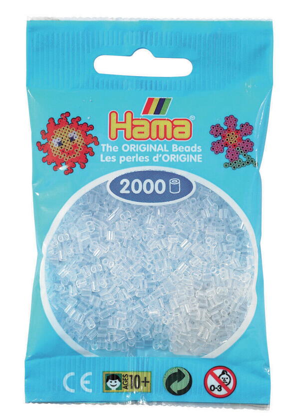 Perles à repasser 2000 pièces blanc transparent