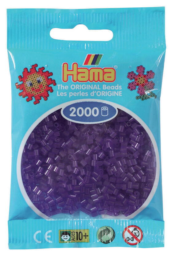 Perles thermocollantes 2000 pièces violet transparent
