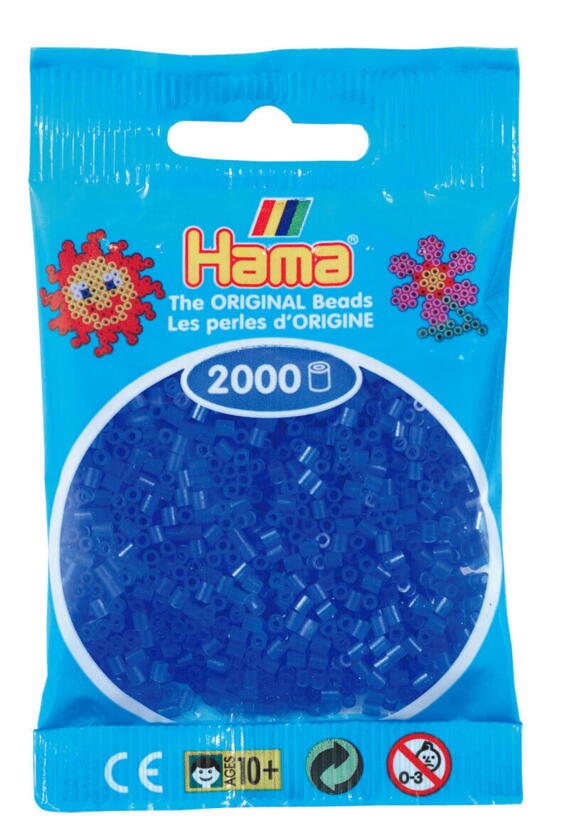 HAMA MINI perles 2000 pièces bleu fluo