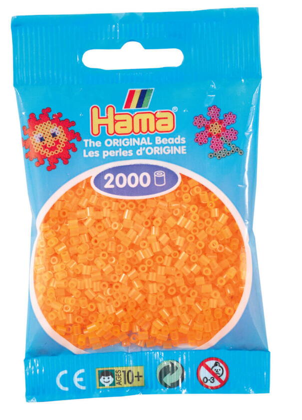HAMA MINI perles 2000 pièces orange fluo