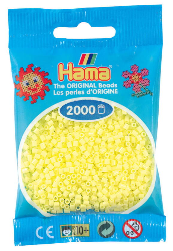 Perles HAMA MINI 2000 pièces jaune pastel