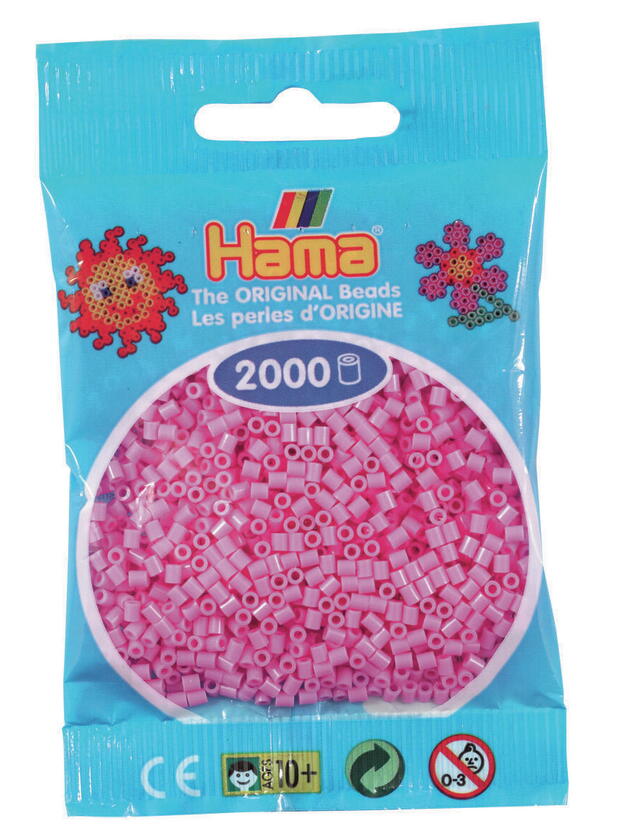 HAMA MINI Perlen 2000 Stück Pastell Pink