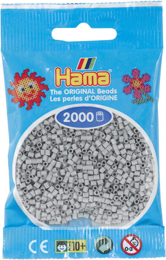 HAMA MINI perles 2000 pièces gris clair