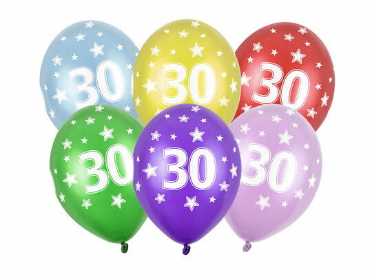 Ballon numéro 30 mélange coloré 50 pièces