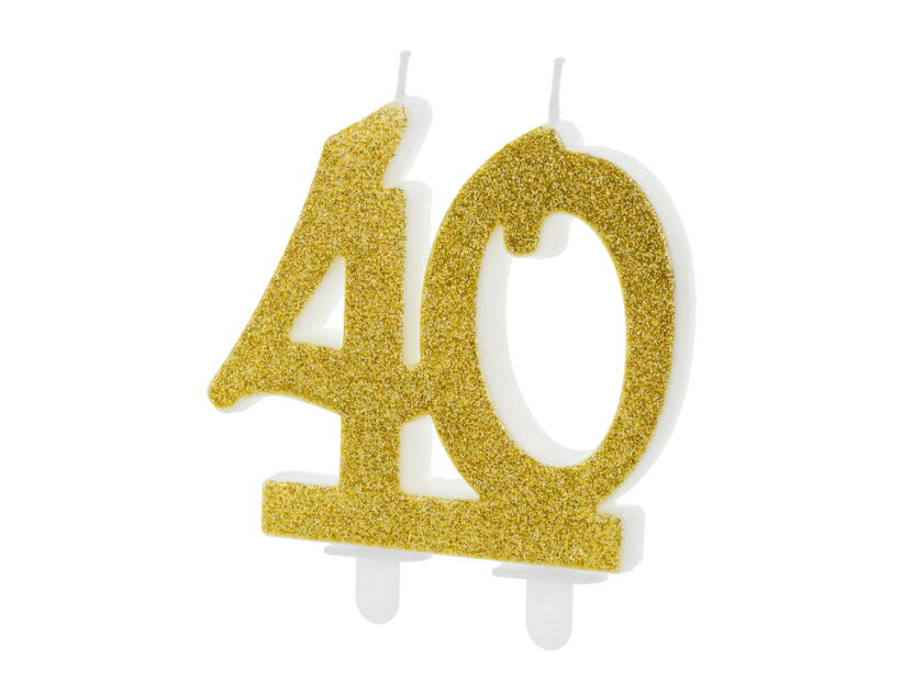 Geburtstagskerze 40 Jahre Gold