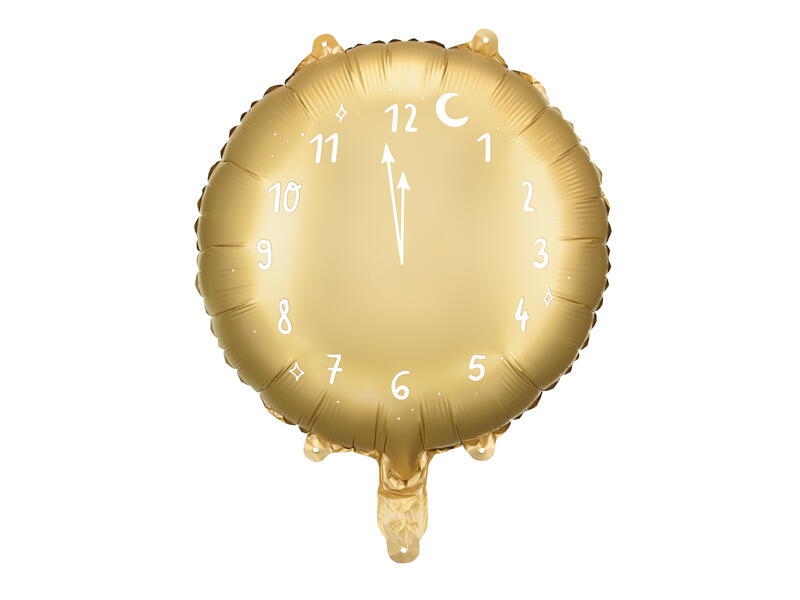 Horloge ballon en aluminium dorée