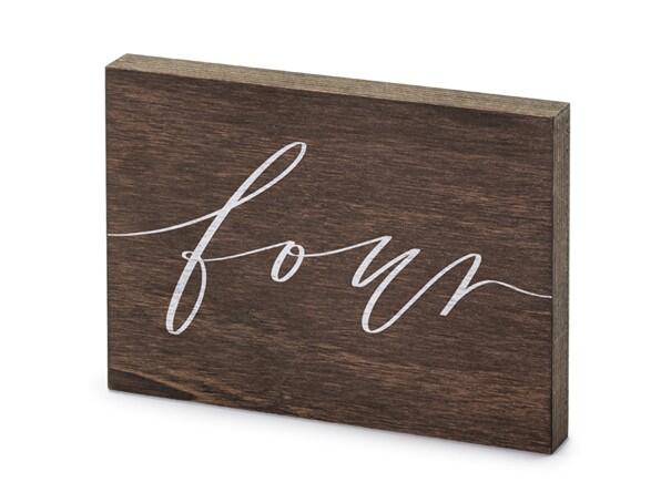 Holz-Tischnummer ''Four''