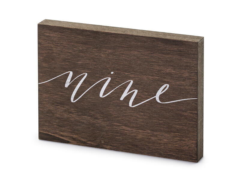 Holz-Tischnummer ''Nine''