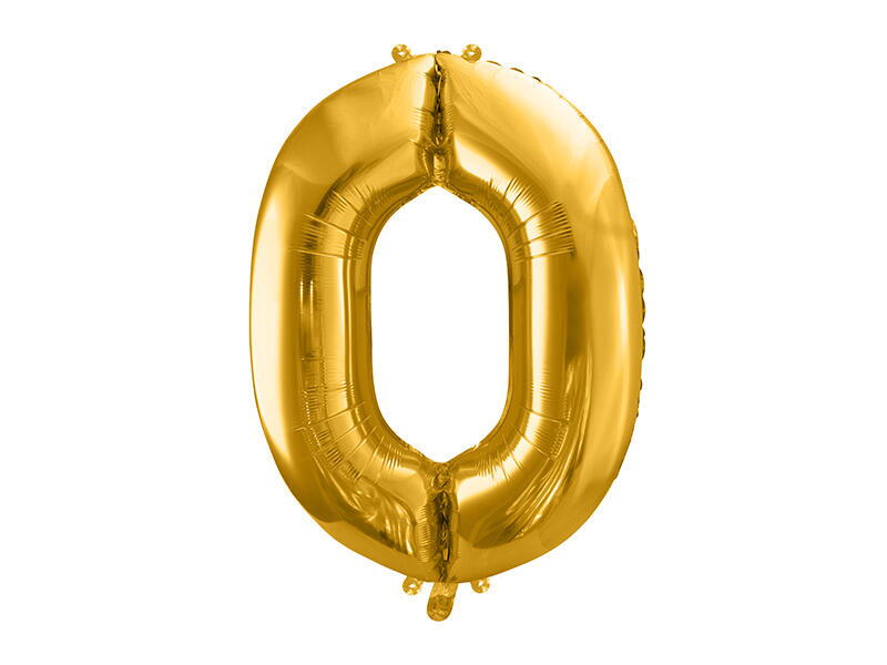 Zahlenballon 0 Gold 86 cm