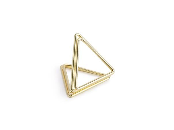Porte-cartes triangles dorés