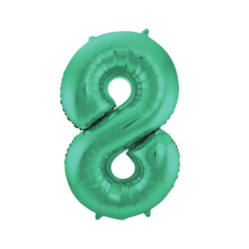 Ballon numéro 8 vert 86cm