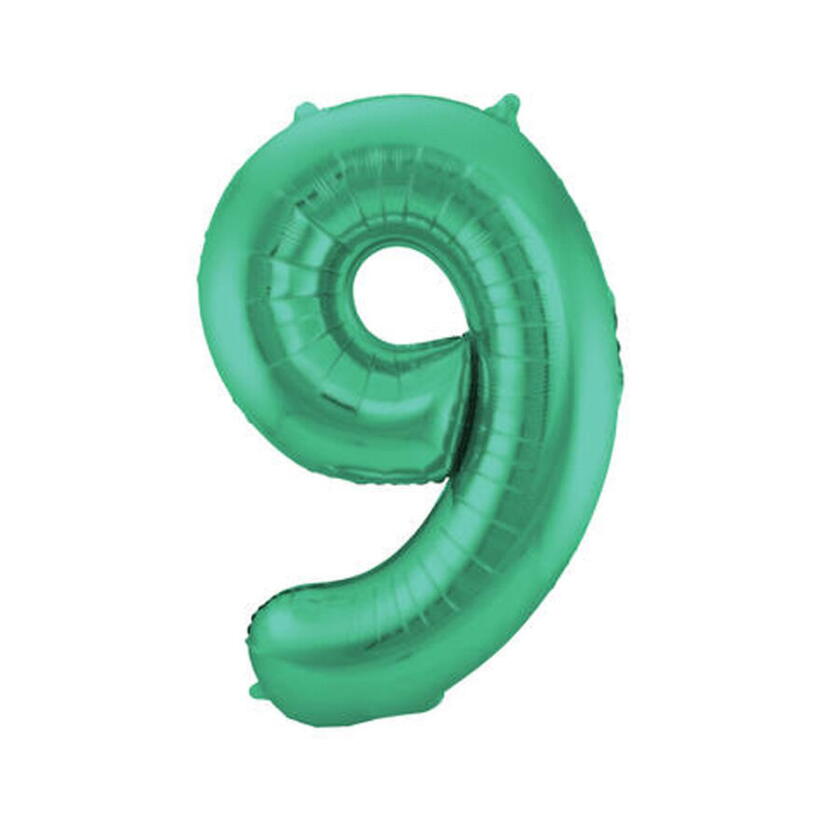 Ballon numéro 9 vert 86cm