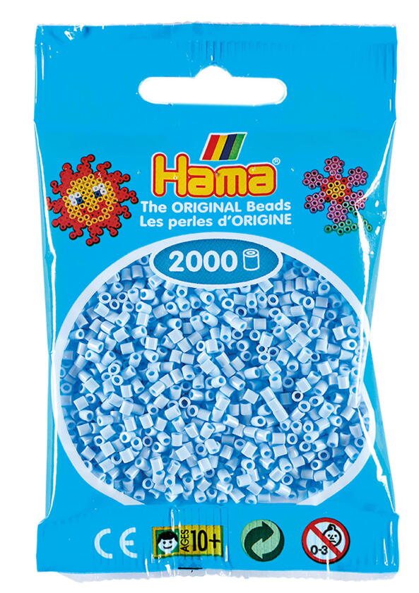 HAMA MINI perles 2000 pièces bleu glacier pastel