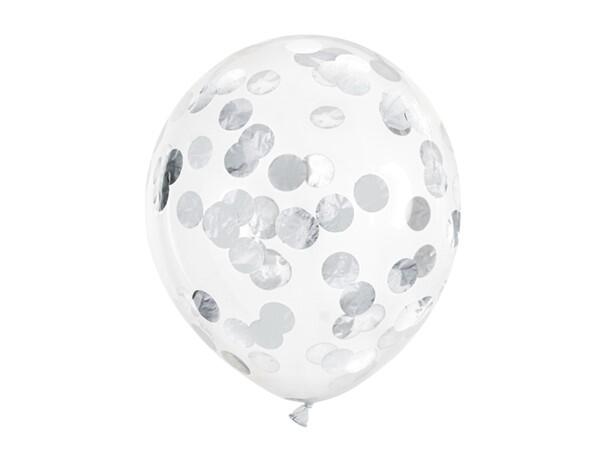 Silber Konfetti Ballons 30cm