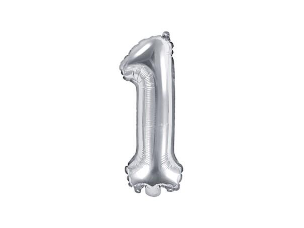 Ballon aluminium argent numéro 1 35cm