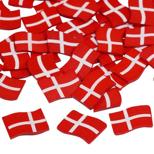 Décoration dispersée drapeaux danois en bois